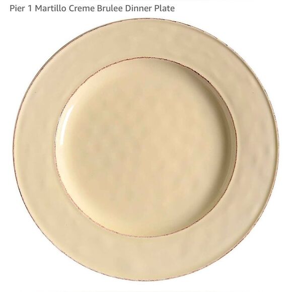 Martillo Pier 1 Imports Martillo Creme Brulee SET OF 2 DINNER Plates Hammered - Picture 11 of 11
